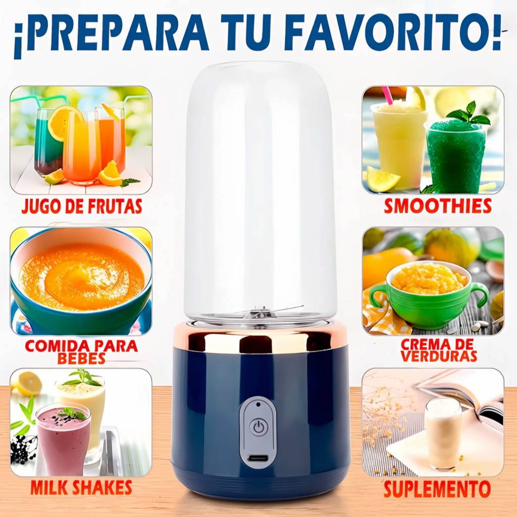 Licuadora Portátil de 500 ml. ¡Tu batido al momento!