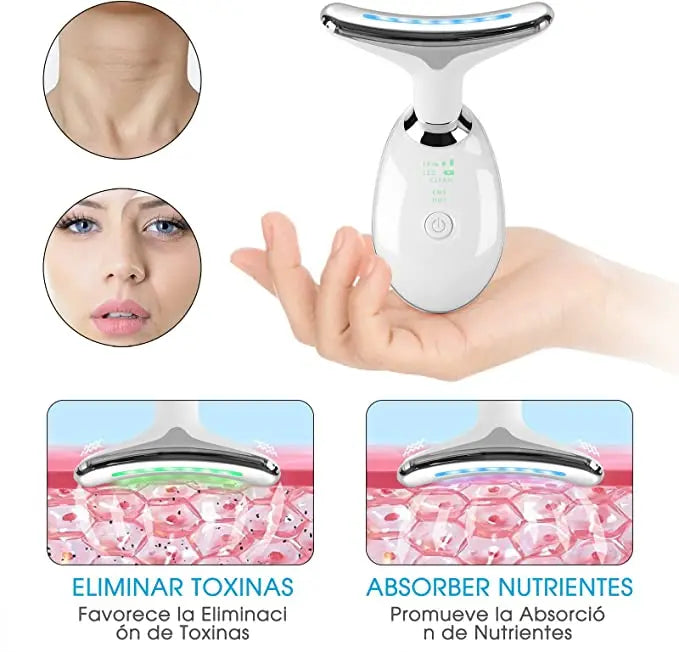 Masajeador Rrejuvenecedor para Cuello y Rostro, con Efecto Antiedad