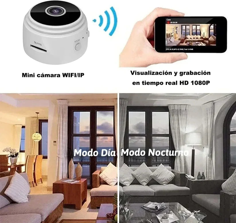 CÁMARA ESPÍA INALÁMBRICA ANGULAR MINI MAX©, Con WiFi y Grabación HD
