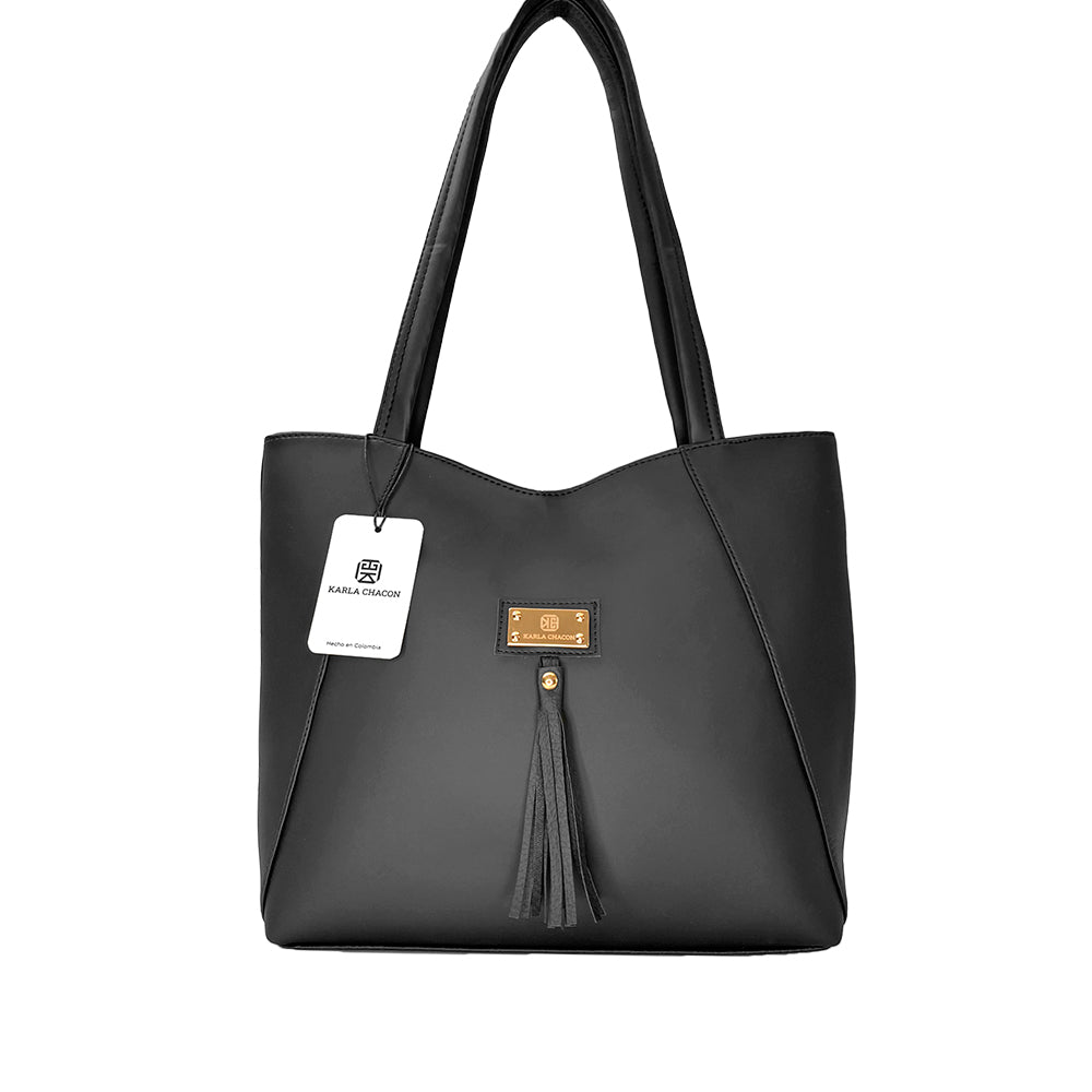Set de Bolsos Karla Chacón Rupe Negro - 3 Piezas: Bolso Grande, Crossbody y Monedero