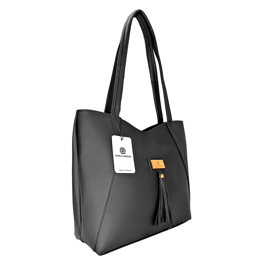 Set de Bolsos Karla Chacón Rupe Negro - 3 Piezas: Bolso Grande, Crossbody y Monedero