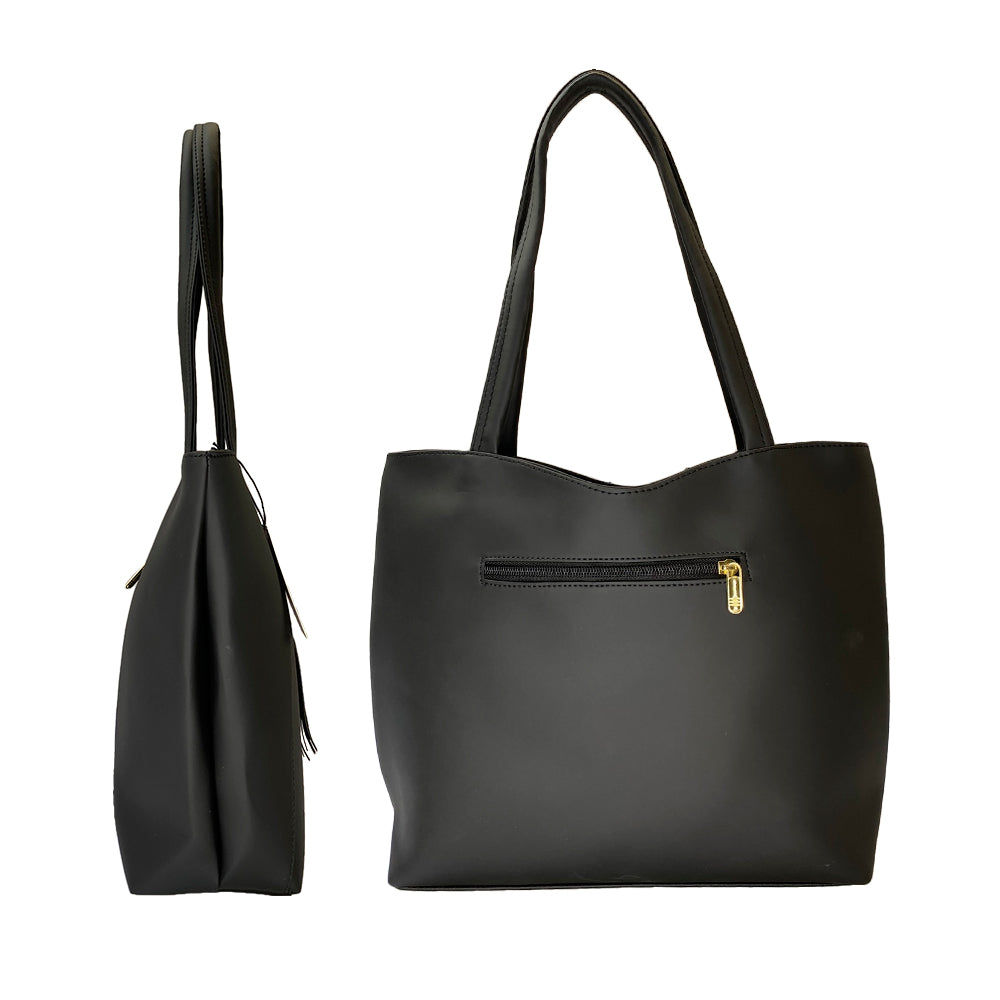 Set de Bolsos Karla Chacón Rupe Negro - 3 Piezas: Bolso Grande, Crossbody y Monedero