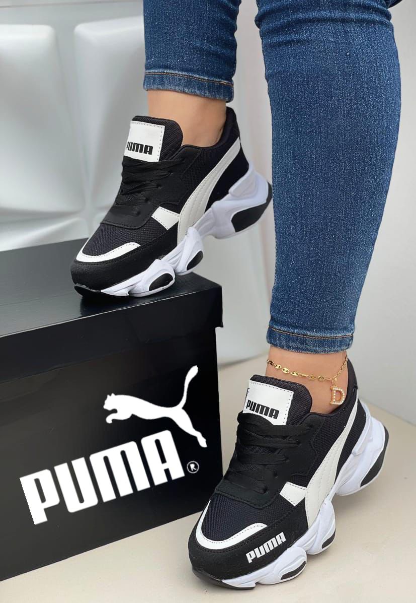 Tenis Puma Suela Alta Femenino - Sintético con Charol y Suela de Alta Resistencia
