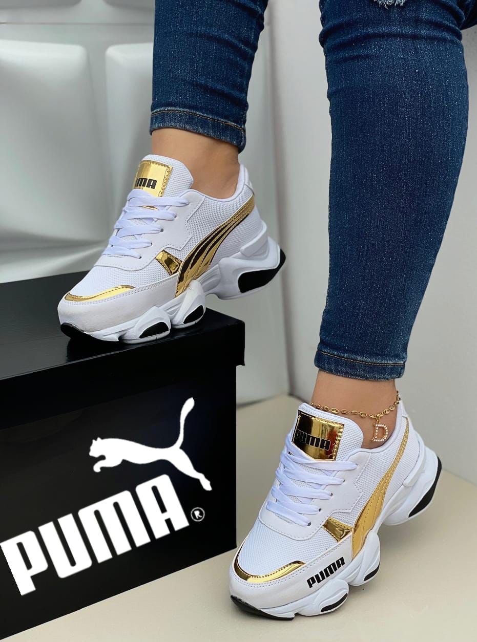 Tenis Puma Suela Alta Femenino - Sintético con Charol y Suela de Alta Resistencia