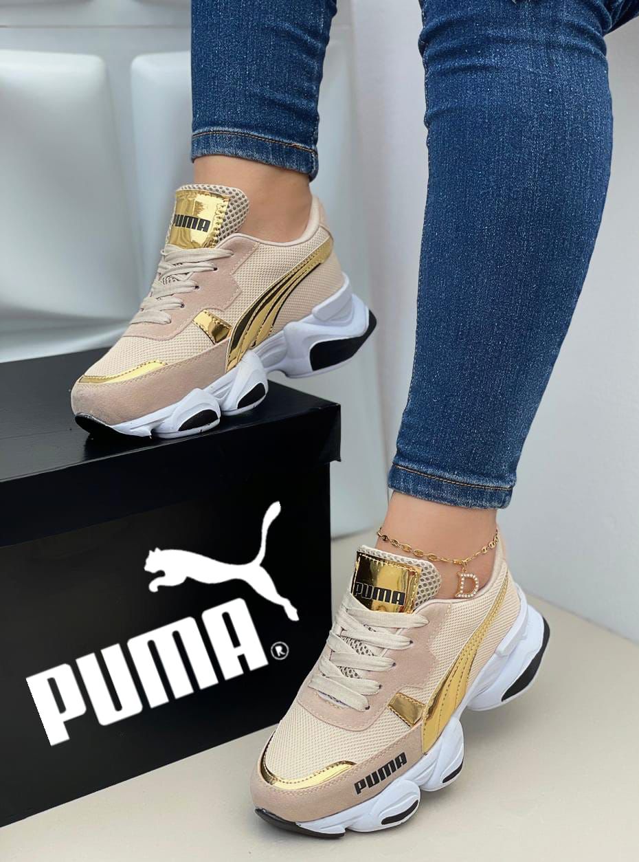 Tenis Puma Suela Alta Femenino - Sintético con Charol y Suela de Alta Resistencia