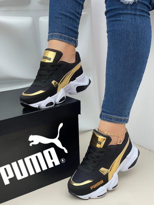 Tenis Puma Suela Alta Femenino - Sintético con Charol y Suela de Alta Resistencia