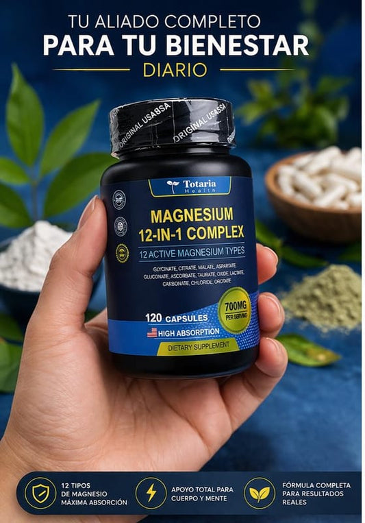 Totaria Magnesium 12 en 1 Complex X120, Energía y Bienestar Diario