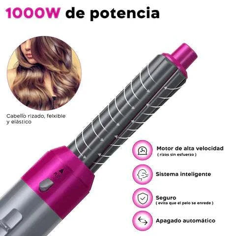 Cepillo Secador 5 en 1 Profesional Max, Duración Prolongada