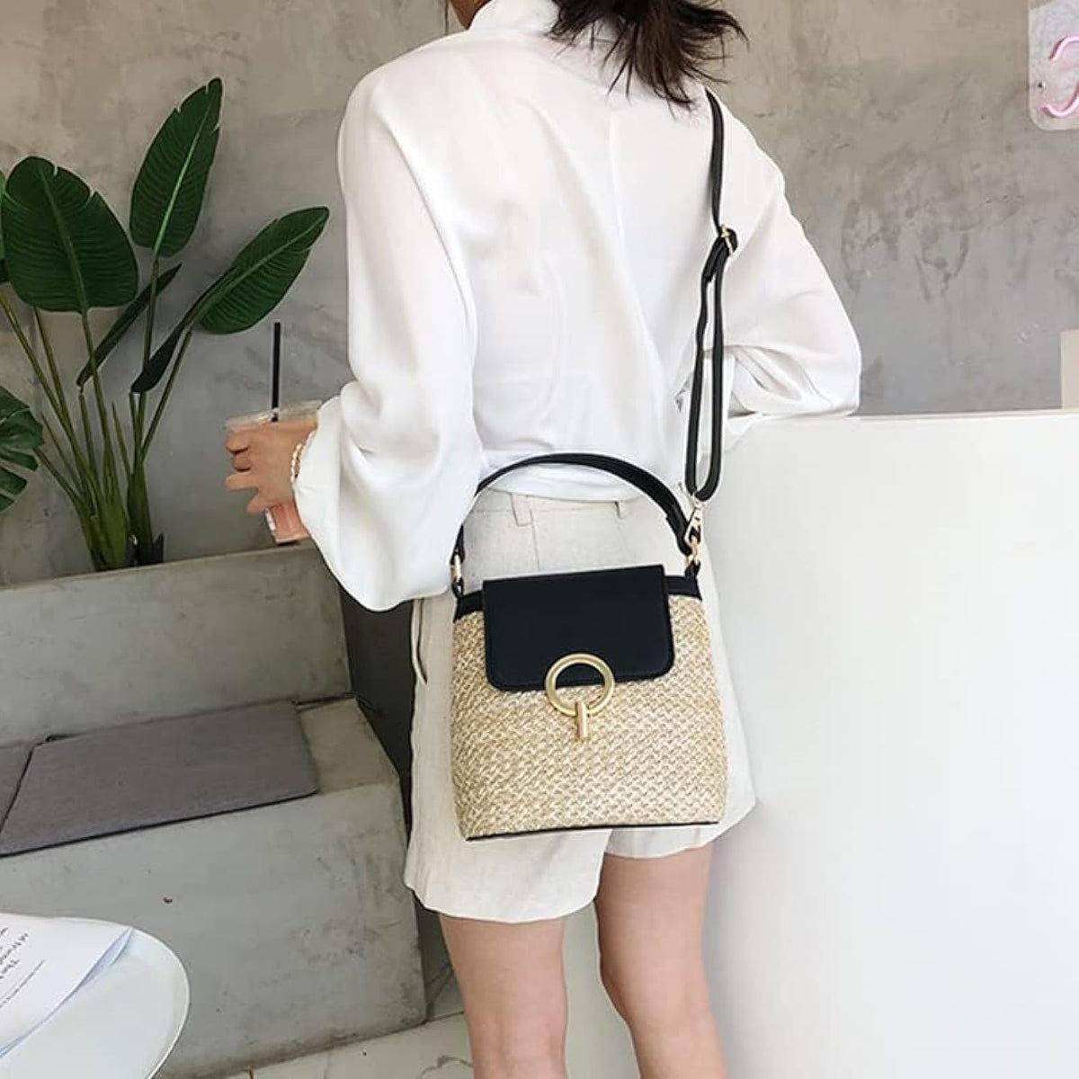 Bolso Artesanal Glamour Luxury Moda Playa - Paja Vintage