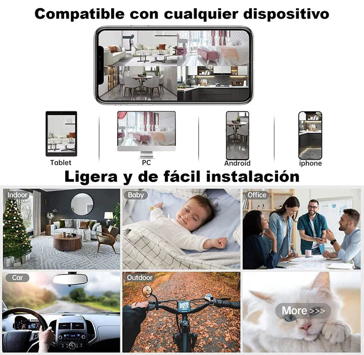 CÁMARA ESPÍA INALÁMBRICA ANGULAR MINI MAX©, Con WiFi y Grabación HD