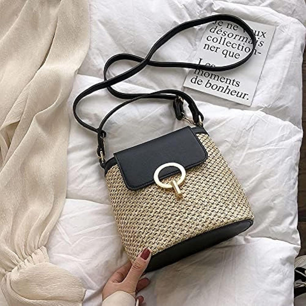 Bolso Artesanal Glamour Luxury Moda Playa - Paja Vintage