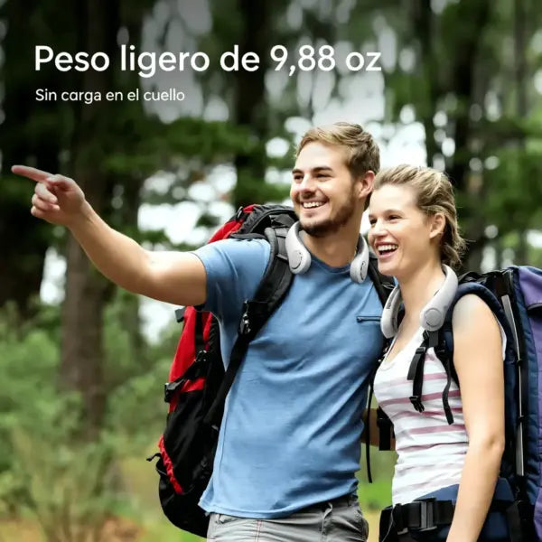 Ventilador de Cuello Portátil Manos Libres - Recargable USB con 3 Velocidades