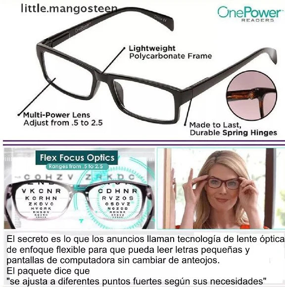 LENTES AUTO ENFOQUE ONE POWER, Mejora tu visión sin esfuerzo